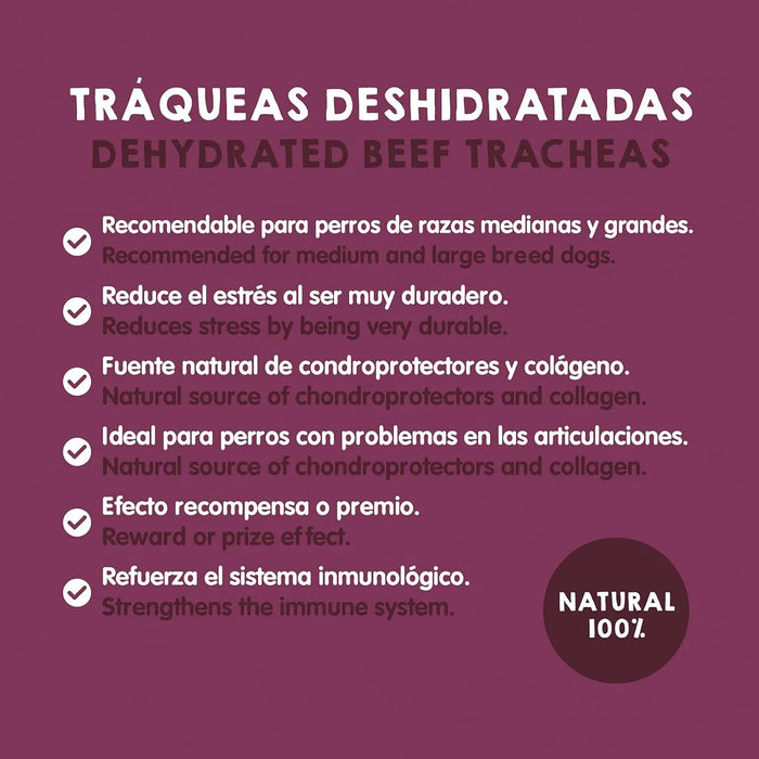 Snacks para cães - alternativa aos ossos para cães - traqueias de vaca desidratadas (3 pacotes x 2 unidades) - Snacks e prémios saudáveis - Dieta Barf - PetDoctors - Loja Online