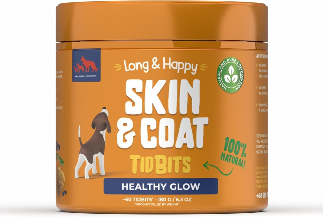 Snacks para Cães, Contra a Queda de Pelo - Alimento Suplementar para Cães para Manter o Pelo e a Pele Saudáveis - com Óleo de Salmão, Vitamina A e E - 180 g - PetDoctors - Loja Online