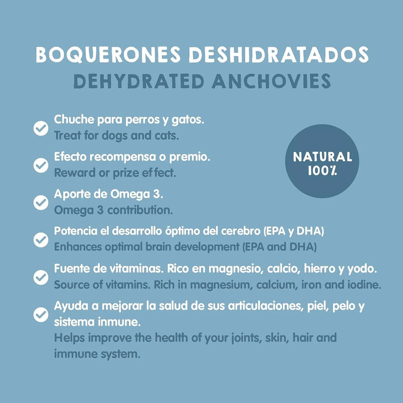 Snacks para cães ou Gatos - Prémios para cães ou gatos 100 % naturais - anchovas desidratadas (3 x 100 gramas) fonte de ômega 3 - PetDoctors - Loja Online