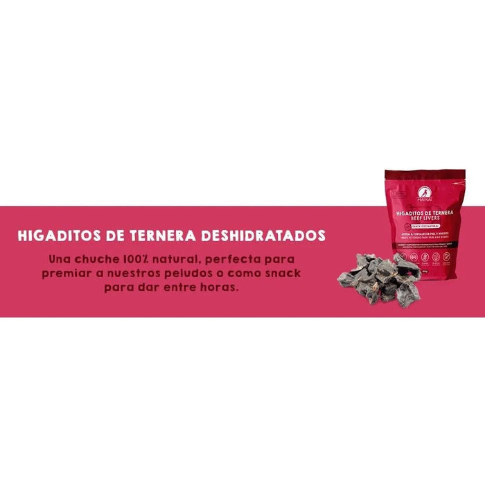 Snacks para cães - Prémios para cães ou gatos, 100% naturais - dieta Barf, figaditos de vitela desidratados (3 x 100 gramas) - PetDoctors - Loja Online