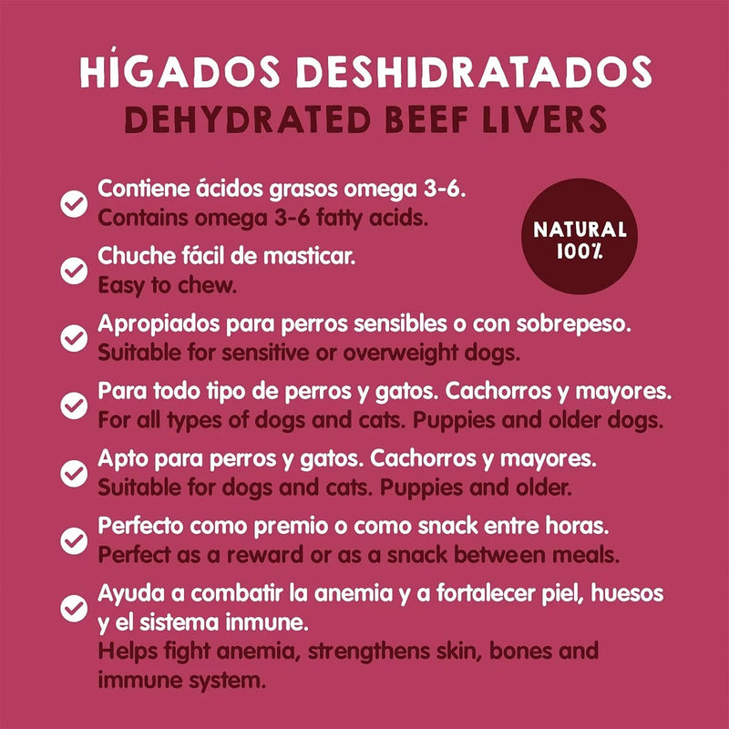 Snacks para cães - Prémios para cães ou gatos, 100% naturais - dieta Barf, figaditos de vitela desidratados (3 x 100 gramas) - PetDoctors - Loja Online