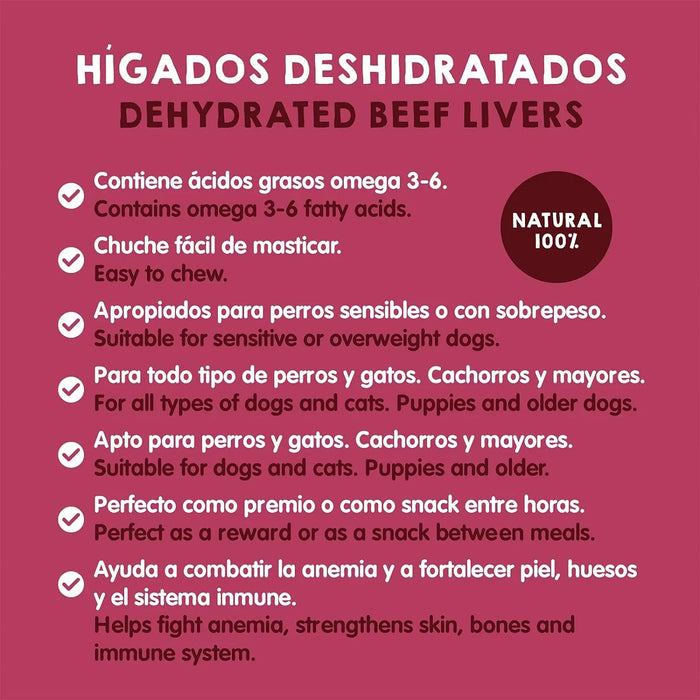 Snacks para cães - Prémios para cães ou gatos, 100% naturais - dieta Barf, figaditos de vitela desidratados (3 x 100 gramas) - PetDoctors - Loja Online