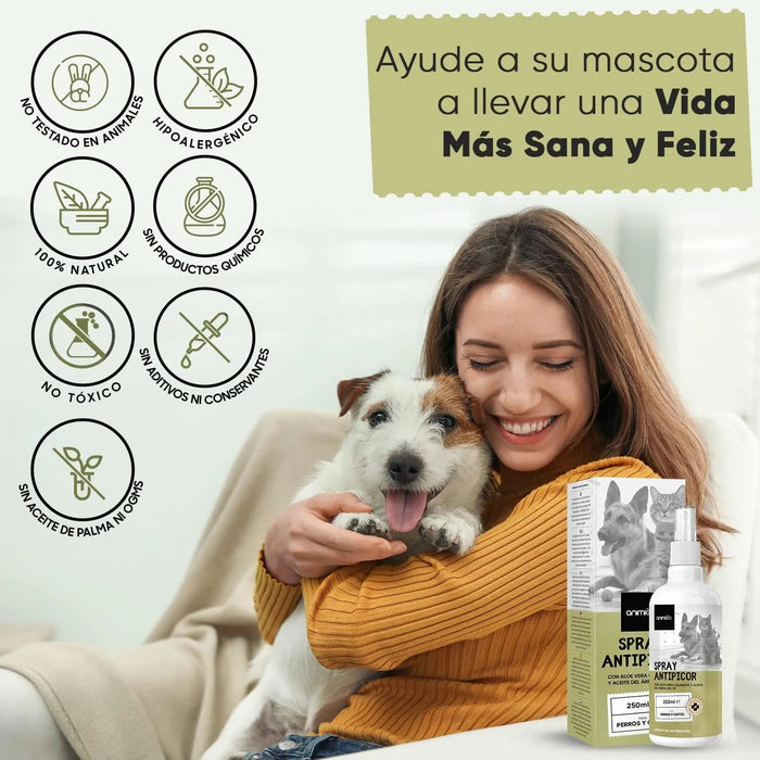 Spray anti - picadelas e comichão para cães e gatos, 250 ml, calmante para comichões e alergia com ,cravo e aloé vera, hidrata e alivia picadas de insetos e irritação - PetDoctors - Loja Online