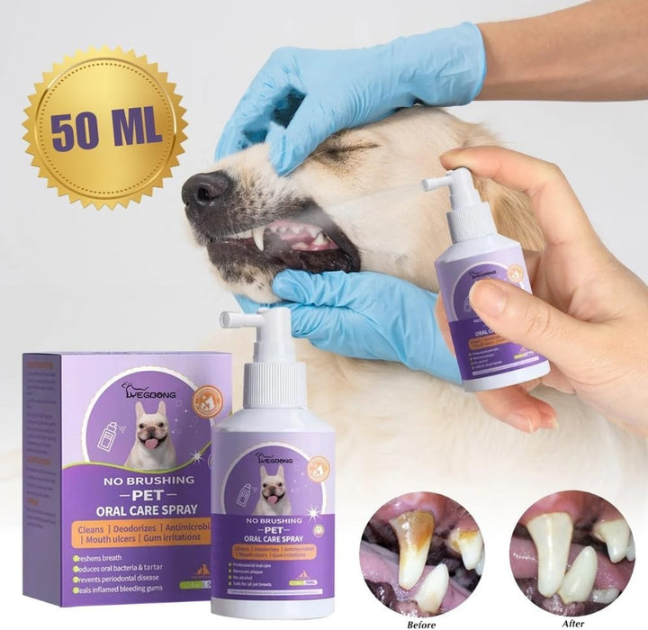 Spray bucal para cães, evita mau hálito, placa e dentes sujos, hálito fresco para cães e gatos sem necessidade de escova de dentes - PetDoctors - Loja Online