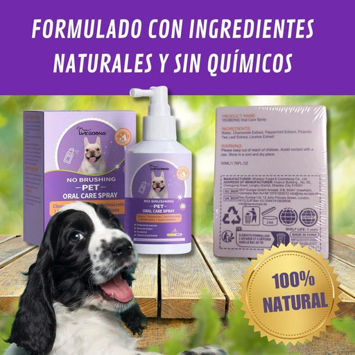 Spray bucal para cães, evita mau hálito, placa e dentes sujos, hálito fresco para cães e gatos sem necessidade de escova de dentes - PetDoctors - Loja Online