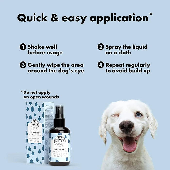 Spray Limpador de Olhos para Cães - com Aloé Vera e vitamina B5 (100 ml) - Orgânico - Belly - PetDoctors - Loja Online