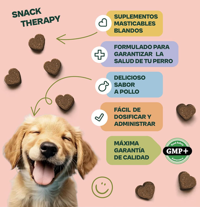 Suplemento calmante relaxante para cães, com triptofano, alfa - casozepina, Ashwagandha. Menor stress e ansiedade (120 snacks, 300 gr) - PetDoctors - Loja Online
