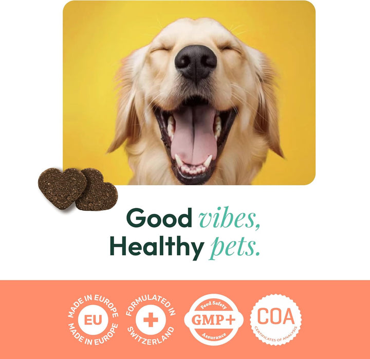 Suplemento calmante relaxante para cães, com triptofano, alfa - casozepina, Ashwagandha. Menor stress e ansiedade (120 snacks, 300 gr) - PetDoctors - Loja Online
