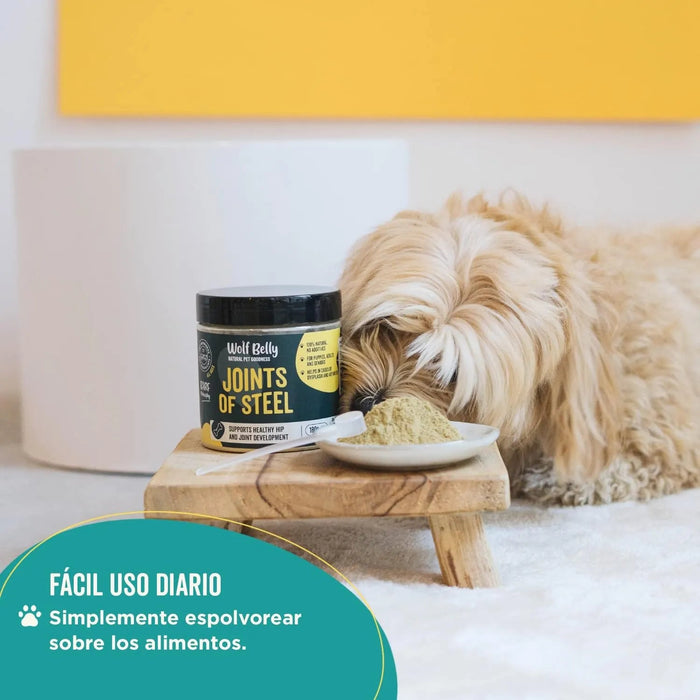 Suplemento condroprotetor e anti - inflamatório - Alivia e evita a dor de articulações de cães e gatos - 100 % natural - Wolf Belly Joints of Steel - PetDoctors - Loja Online