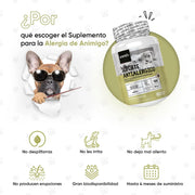 Suplemento natural alergias para aliviar a comichão em cães - 120 comprimidos sabor de frango | complemento hipoalergénico de Psyllium, sementes de linho e açafrão | anti - inflamatório - PetDoctors - Loja Online