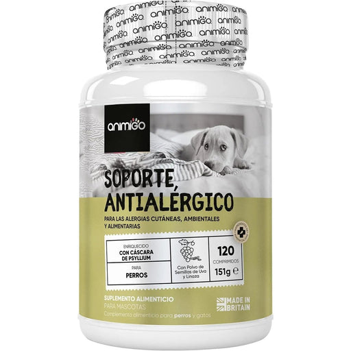 Suplemento natural alergias para aliviar a comichão em cães - 120 comprimidos sabor de frango | complemento hipoalergénico de Psyllium, sementes de linho e açafrão | anti - inflamatório - PetDoctors - Loja Online