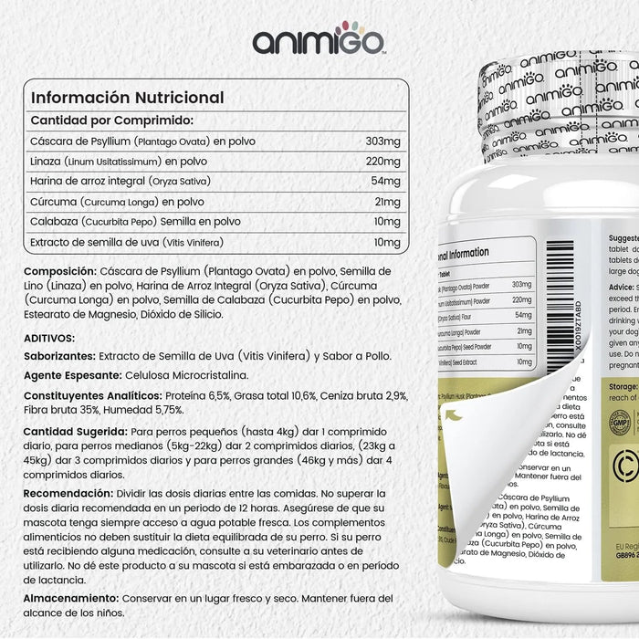 Suplemento natural alergias para aliviar a comichão em cães - 120 comprimidos sabor de frango | complemento hipoalergénico de Psyllium, sementes de linho e açafrão | anti - inflamatório - PetDoctors - Loja Online