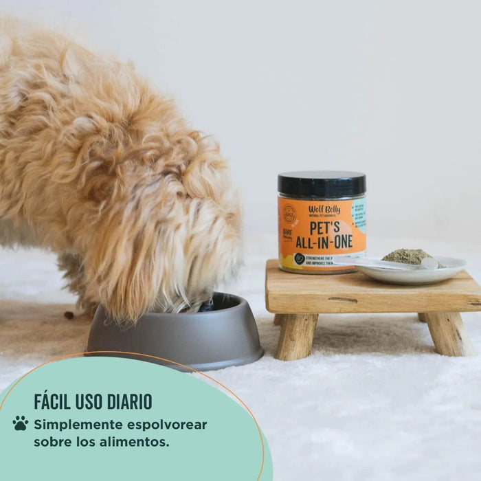 Suplemento para melhorar o bem - estar geral - 180 g - dieta BARF rica em vitaminas, minerais e proteínas para cães e gatos - Melhora o sistema imunitário - 100% natural - Wolf Belly Pets All - in - One - PetDoctors - Loja Online