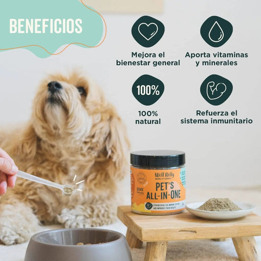 Suplemento para melhorar o bem - estar geral - 180 g - dieta BARF rica em vitaminas, minerais e proteínas para cães e gatos - Melhora o sistema imunitário - 100% natural - Wolf Belly Pets All - in - One - PetDoctors - Loja Online