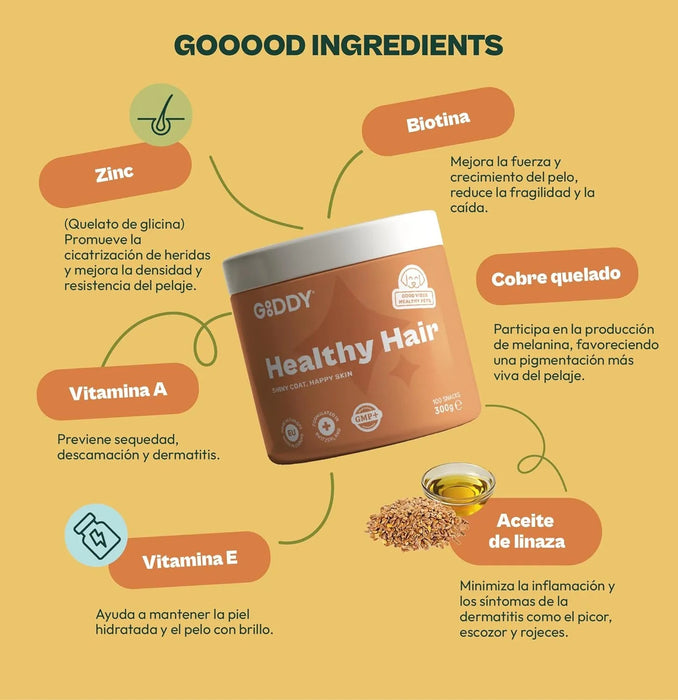 Suplemento para pele saudável e pelo brilhante para cães - Minimiza comichão - Com biotina, zinco, L - tirosina, vitaminas A e E, linhaça (100 biscoitos, 300 gr) - PetDoctors - Loja Online