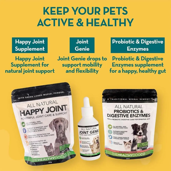 Suplementos para Articulações de cães e gatos - 100 Porções - Suplemento Natural Líquidos para articulação canina de ação rápida para cães idosos - PetDoctors - Loja Online