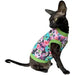 T-shirt Mexican Skulls de algodão, sem pelo, para Gato - PetDoctors - Loja Online