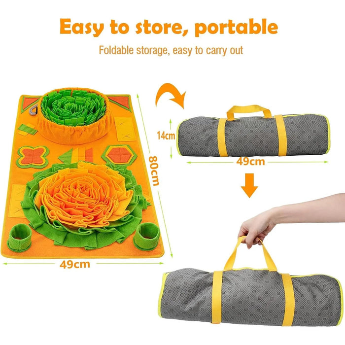 Tapete olfativo / interativo para cães, Snuffle Mat para cães, 9 elementos de treino e várias opções de dificuldade (86 * 48 cm) - PetDoctors - Loja Online