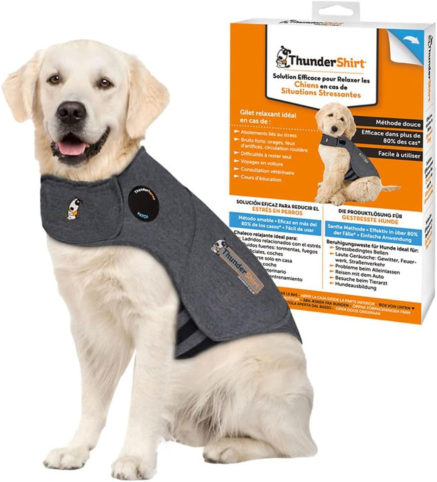 Thundershirt - Colete Relaxante para cães (anti - stress, ajuda a reduzir a ansiedade), Cinzento - PetDoctors - Loja Online