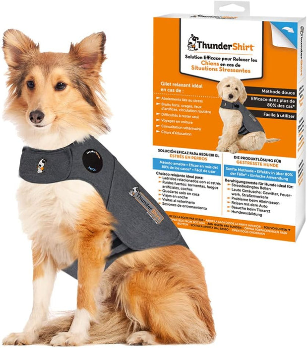 Thundershirt - Colete Relaxante para cães (anti - stress, ajuda a reduzir a ansiedade), Cinzento - PetDoctors - Loja Online