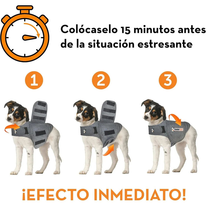 Thundershirt - Colete Relaxante para cães (anti - stress, ajuda a reduzir a ansiedade), Cinzento - PetDoctors - Loja Online