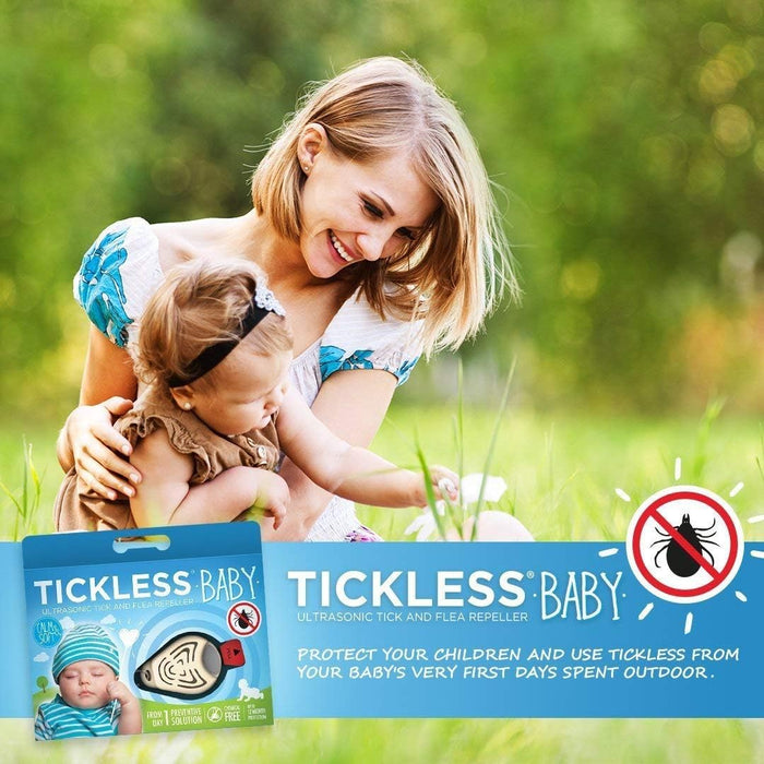 Tickless Baby - Repelente ultrasónico de carraças e de pulgas para Bébés e Crianças - Sem produtos químicos ou tóxicos - até 12 meses de atuação - Côr Bege - PetDoctors - Loja Online