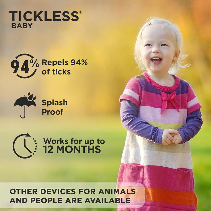 Tickless Baby - Repelente ultrasónico de carraças e de pulgas para Bébés e Crianças - Sem produtos químicos ou tóxicos - até 12 meses de atuação - Côr Bege - PetDoctors - Loja Online