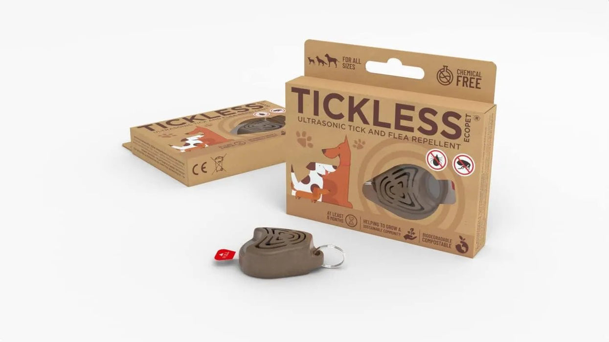 Tickless EcoPet - Repelente Ultrasónico de Carraças e Pulgas - para cães, natural, biodegradável e livre de produtos químicos - Castanho - PetDoctors - Loja Online