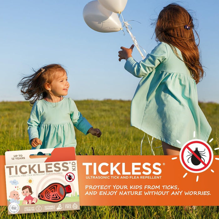 TickLess Kid Laranja - Repelente Ultrasónico de Carraças e Pulgas - Para Crianças até aos 10 anos - Sem Químicos ou Produtos Tóxicos - PetDoctors - Loja Online