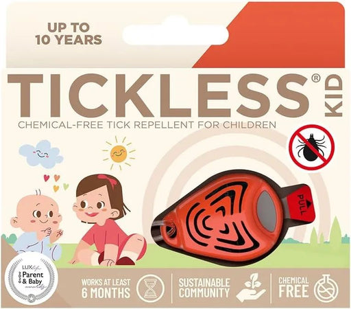 TickLess Kid Laranja - Repelente Ultrasónico de Carraças e Pulgas - Para Crianças até aos 10 anos - Sem Químicos ou Produtos Tóxicos - PetDoctors - Loja Online
