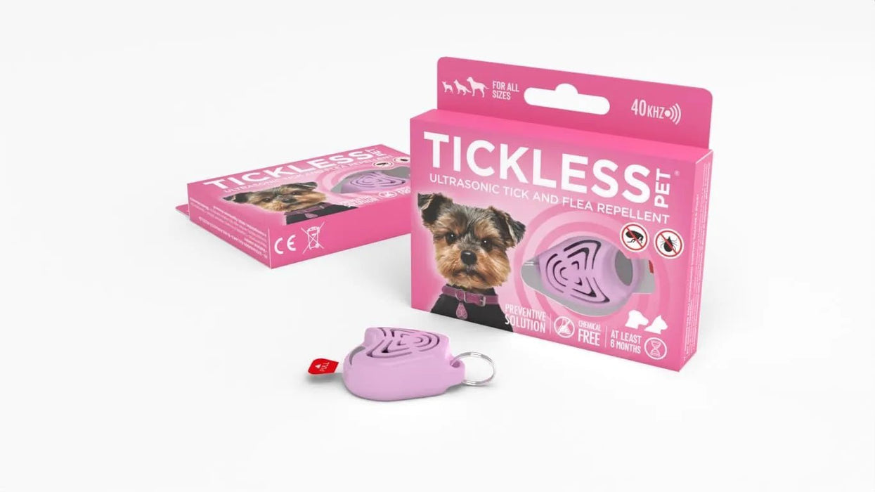 Tickless Repelente Ultrasónico de Pulgas e Carraças - até 12 meses de proteção sem produtos tóxicos - Côr Rosa - PetDoctors - Loja Online