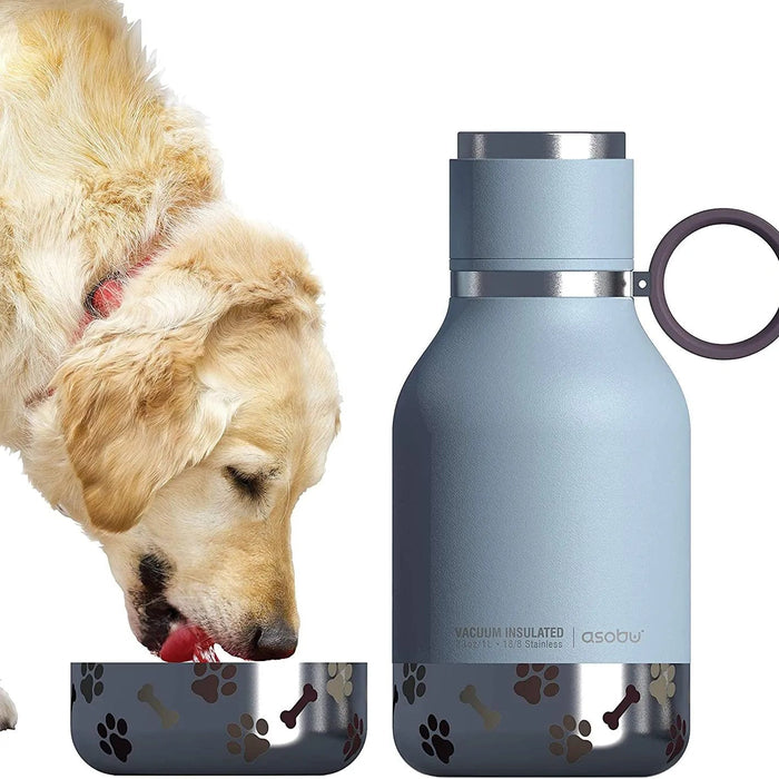Tigela Bebedouro / Comedouro para Cão com Garrafa Isolada de Aço Inoxidável de 1 litro - PetDoctors - Loja Online