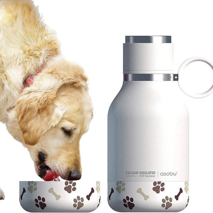 Tigela Bebedouro / Comedouro para Cão com Garrafa Isolada de Aço Inoxidável de 1 litro - PetDoctors - Loja Online