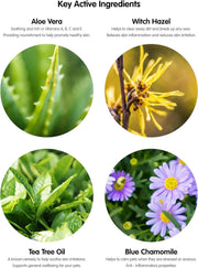 Toalhetes para os ouvidos de cães e gatos. Limpam, acalmam e desodorizam com ingredientes ativos naturais, aloé vera, hamamelis, óleo da árvore do chá e extrato de camomila azul - PetDoctors - Loja Online