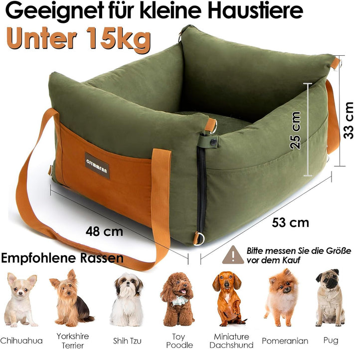 Transportador para automóvel para cães pequenos e médios com menos de 15 kg, removível e lavável - PetDoctors - Loja Online