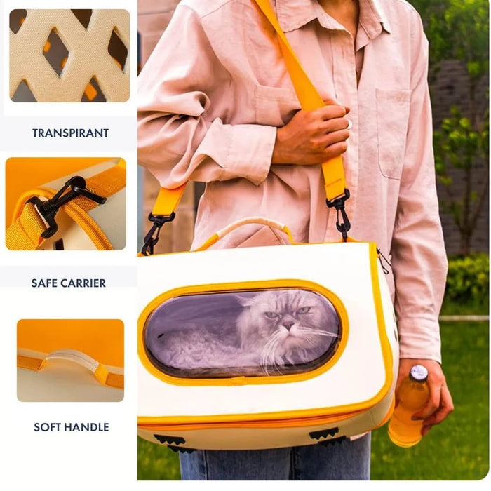 🐱 Transportadora de ombro para Gatos: transparente, leve e ventilada. ✅ Aprovada para Cabine de Avião - PetDoctors - Loja Online