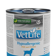 VetLife Canine Hypoallergenic Fish & Potato Húmido (6 latinhas de 300 gramas cada) - PetDoctors - Loja Online