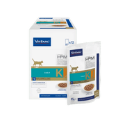 VIRBAC HPM KJ1 Early Kidney & Joint Cat (WET) - Alimento completo húmido para suporte da função renal em gatos - 12 saquetas de 85 gramas - PetDoctors - Loja Online