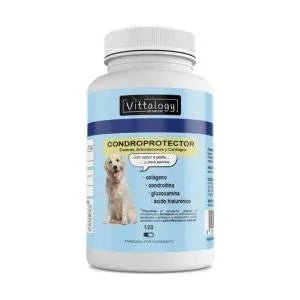 VITTALOGY Condroprotetor para cães. Anti - inflamatório natural com colagénio, condroitina, hialurónico e açafrão. Complemento alimentar para quadris, articulações e cartilagens (120 cápsulas) - PetDoctors - Loja Online