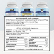 VITTALOGY Condroprotetor para cães. Anti - inflamatório natural com colagénio, condroitina, hialurónico e açafrão. Complemento alimentar para quadris, articulações e cartilagens (120 cápsulas) - PetDoctors - Loja Online