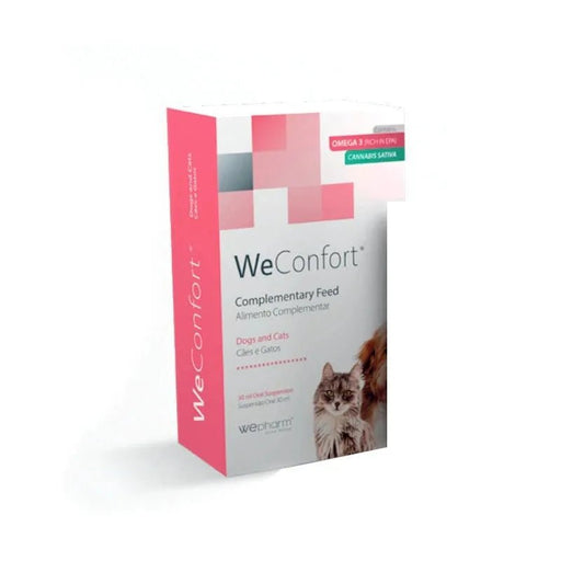 Weconfort suspensão oral - 30 ml (Óleo de sementes de cânhamo + Ómega 3) - PetDoctors - Loja Online