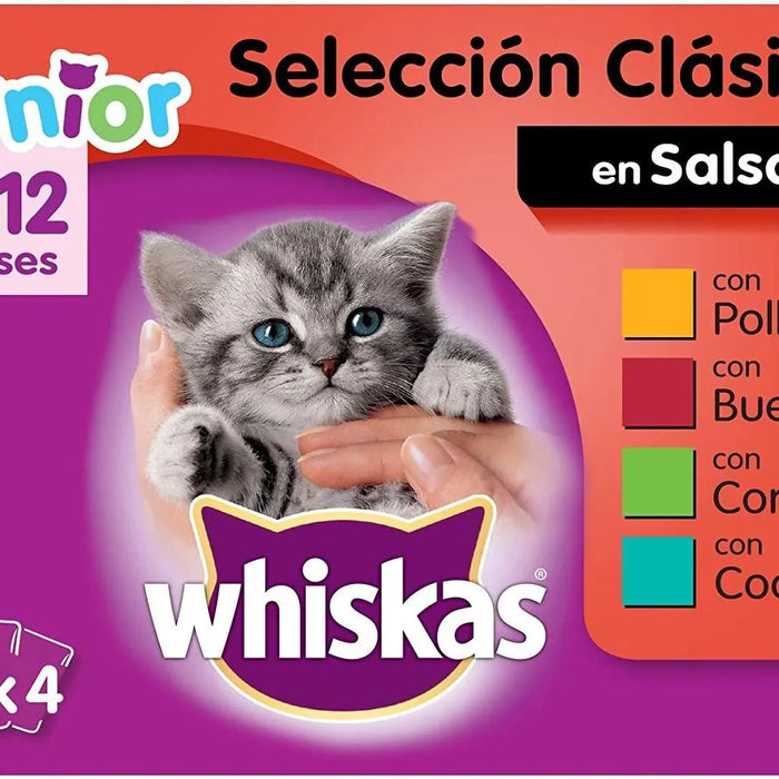 Whiskas Comida Húmida para Gatos Selecção Júnior - Carnes em Gelatina, Multipack - PetDoctors - Loja Online