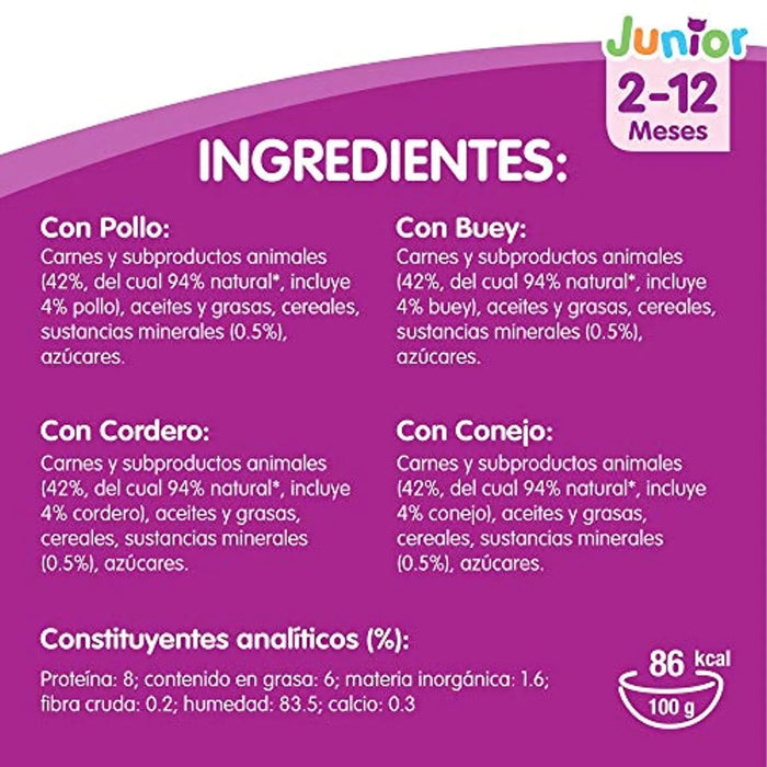 Whiskas Comida Húmida para Gatos Selecção Júnior - Carnes em Gelatina, Multipack - PetDoctors - Loja Online