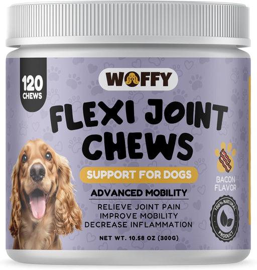 Woffy FlexiJoint Condroprotetor para cães grandes e pequenos com glucosamina, condroitina, anti - inflamatório 100% natural, melhora a mobilidade e a saúde articular - PetDoctors - Loja Online