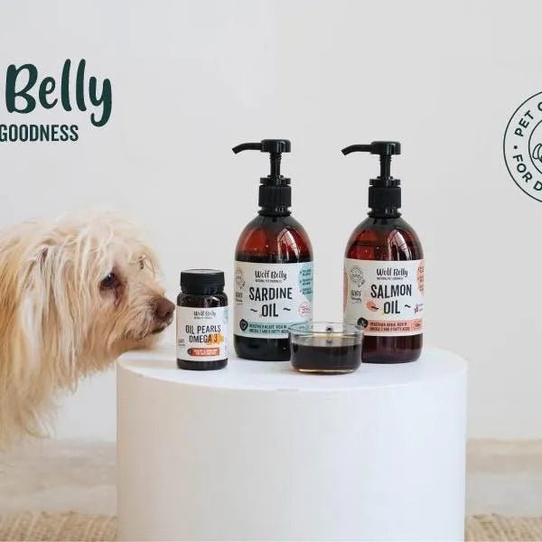 Wolf Belly Cápsulas óleo de peixe para cães e gatos, 100% natural (60 cápsulas) Ômega 3 cães, anti - inflamatório para cães, pele mais saudável e brilhante, óleo de sardinhas para gatos - PetDoctors - Loja Online