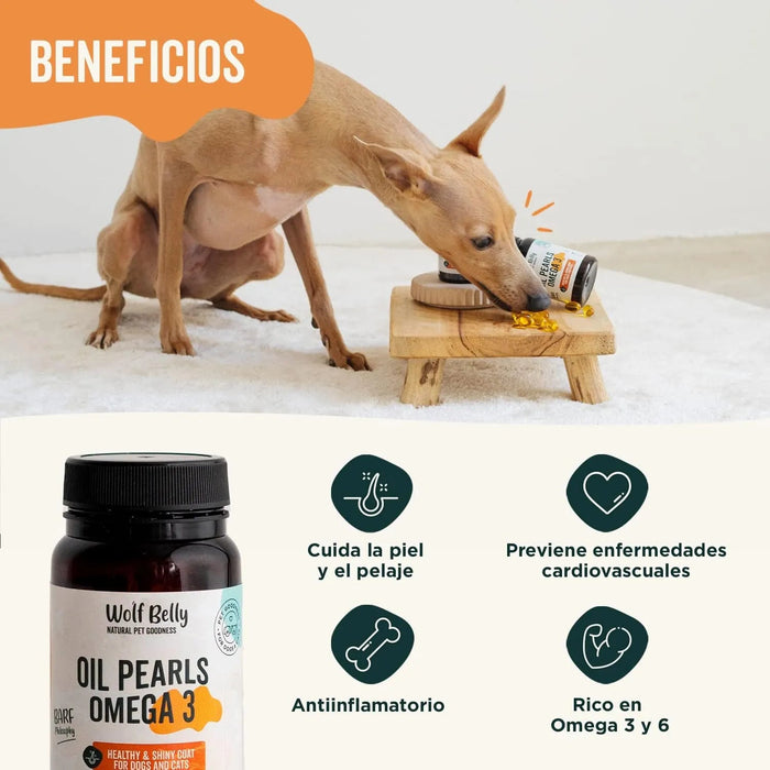 Wolf Belly Cápsulas óleo de peixe para cães e gatos, 100% natural (60 cápsulas) Ômega 3 cães, anti - inflamatório para cães, pele mais saudável e brilhante, óleo de sardinhas para gatos - PetDoctors - Loja Online