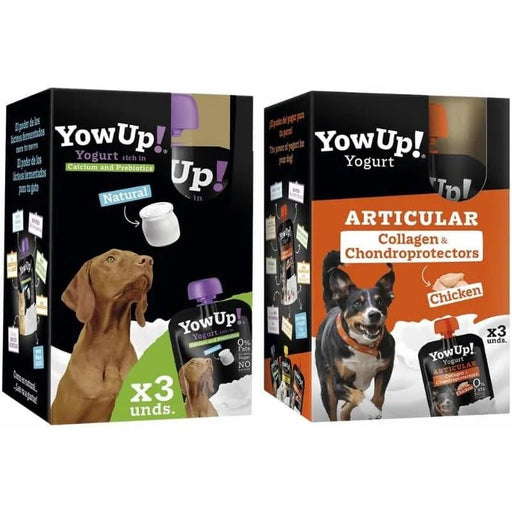 YowUp! Yogurt para cães: Snacks deliciosos naturais e saudáveis para o seu Pet - 3 sabores disponíveis (6 unidades) (3 natural + 3 frango) - PetDoctors - Loja Online