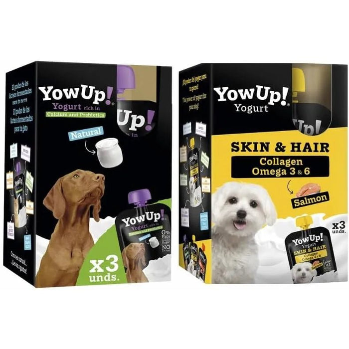 YowUp! Yogurt para cães: Snacks deliciosos naturais e saudáveis para o seu Pet (6 unidades) (3 natural + 3 salmão) - PetDoctors - Loja Online