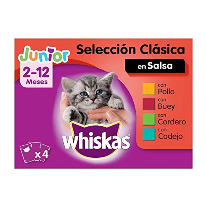 Whiskas Comida Húmida para Gatos Selecção Júnior - Carnes em Gelatina, Multipack - PetDoctors - Loja Online