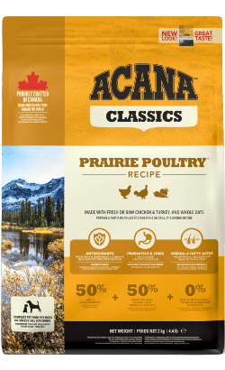 Acana Classics Dog Prairie Poultry | 14,5 kg | 17 kg - PetDoctors - Loja Online
